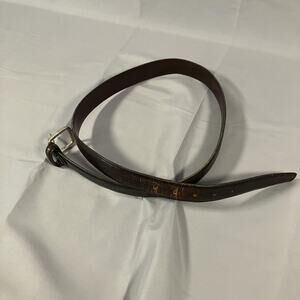 Tino Cosma Belt Mens 38 Genuine Leather Solid Brass Made Italy‎ Dress Accessory